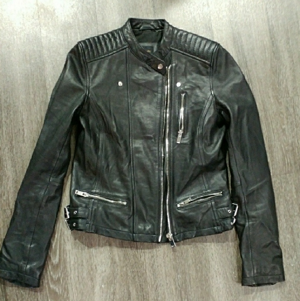 Zara 100% leather jacket
